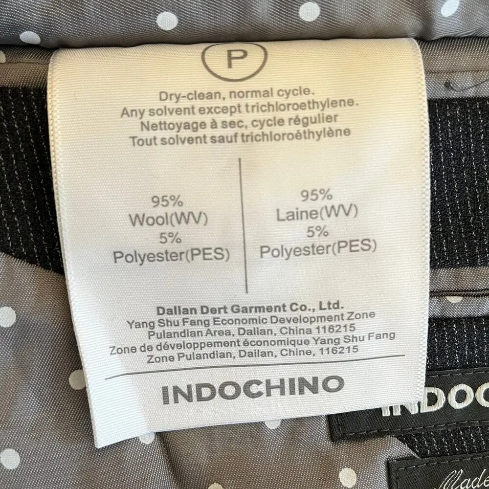 Indochino Mens Blazer Bespoke 43L Wool Stretch Charcoal‎ Pinstripe Surgeon Cuffs